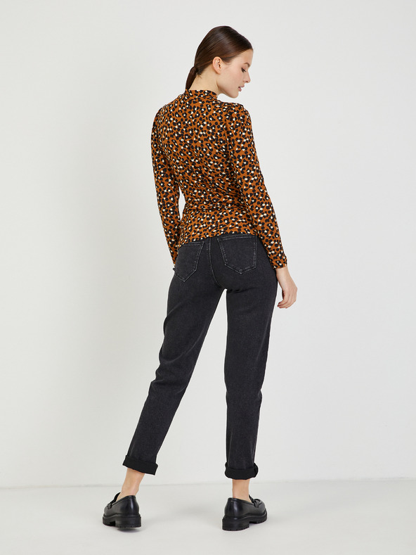 Orsay Hnedé dámske vzorované tričko ORSAY Paisy