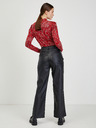 Orsay Červené dámske vzorované tričko s dlhým rukávom ORSAY Paisy