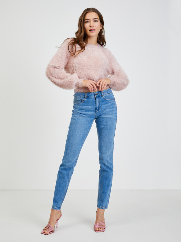 Orsay Ružový dámsky sveter s balónovými rukávmi ORSAY