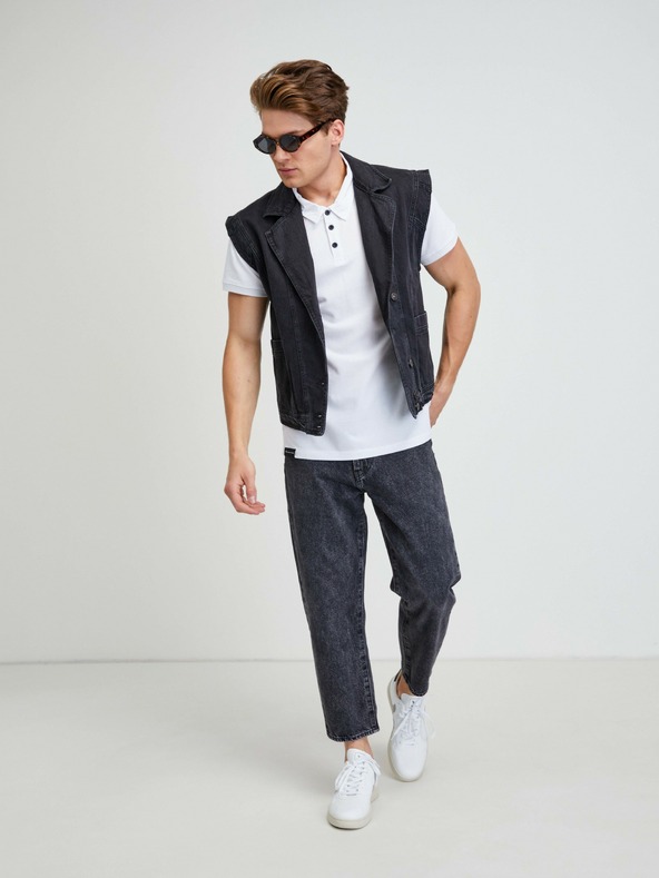 ALPINE PRO Biela pánska polokošeľa Alpine Pro Sedar