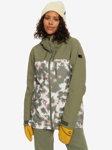 Roxy Khaki dámska zimná vzorovaná bunda Roxy Stated