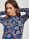 Orsay Fialovo-čierne dámske kvetované tričko ORSAY