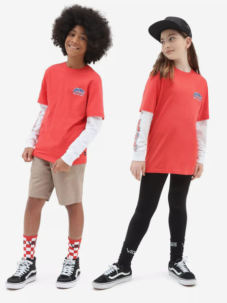 Vans Bielo-červené detské tričko VANS