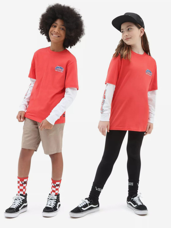 Vans Bielo-červené detské tričko VANS