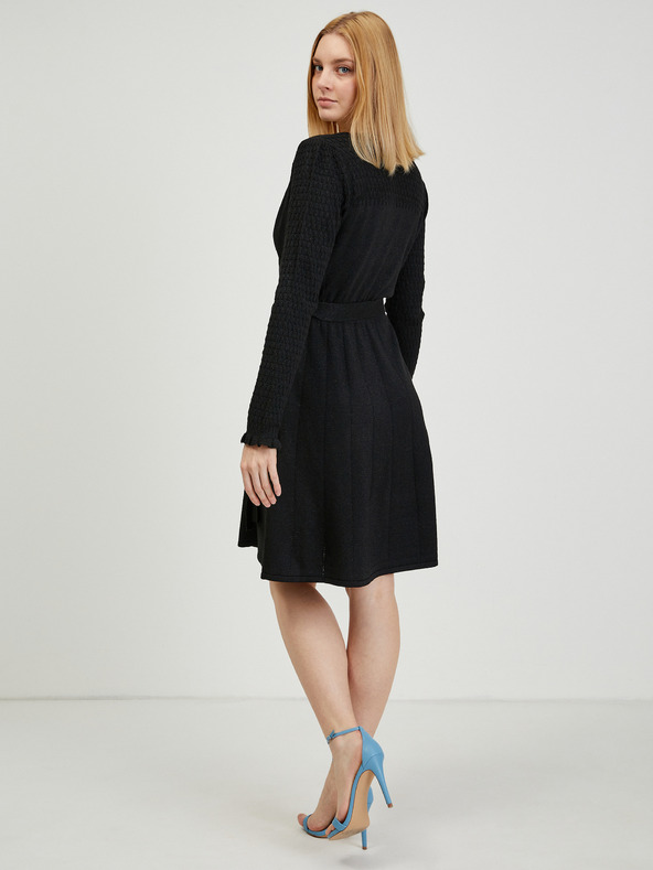 Orsay Čierne dámske svetrové šaty ORSAY