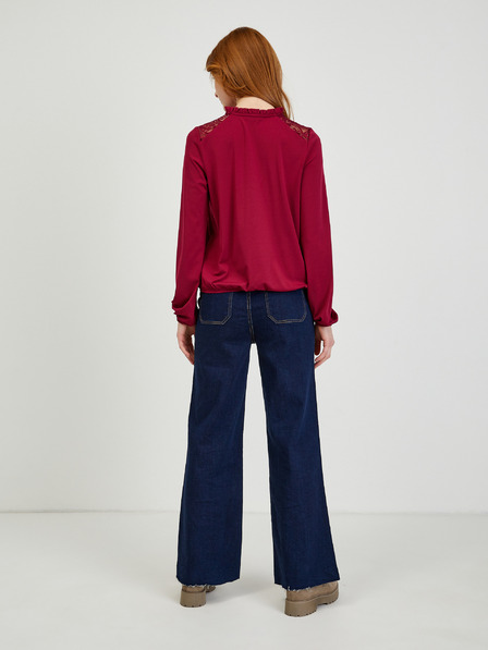 Orsay Vínová dámska blúzka s čipkou ORSAY