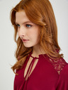 Orsay Vínová dámska blúzka s čipkou ORSAY