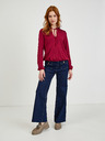 Orsay Vínová dámska blúzka s čipkou ORSAY