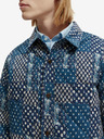 Scotch & Soda Modrá pánska prešívaná košeľová bunda Scotch & Soda so vzorom