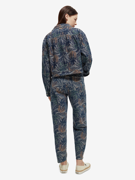 Scotch & Soda Tmavomodrá dámska vzorovaná džínsová bunda Scotch & Soda