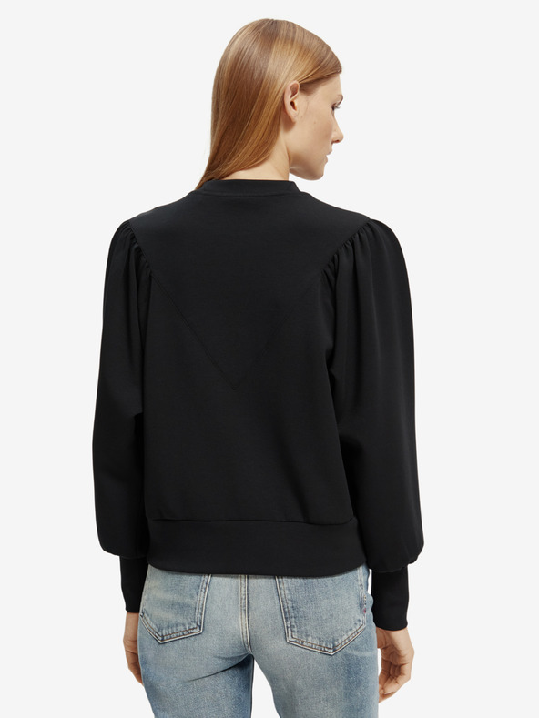 Scotch & Soda Čierna dámska mikina s balónovými rukávmi Scotch & Soda