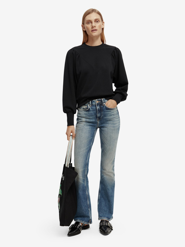 Scotch & Soda Čierna dámska mikina s balónovými rukávmi Scotch & Soda