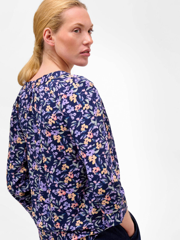 Orsay Fialová a modrá kvetinová blúzka s trojštvrťovými rukávmi ORSAY