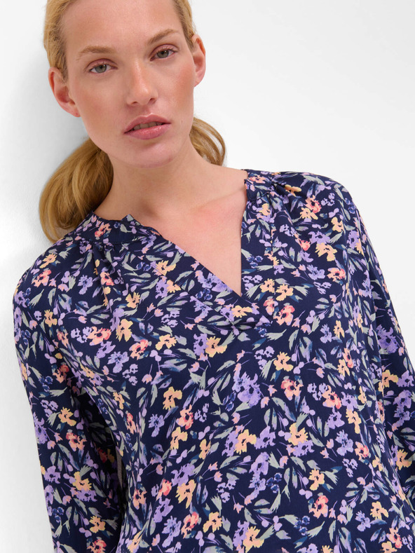 Orsay Fialová a modrá kvetinová blúzka s trojštvrťovými rukávmi ORSAY