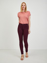 CAMAIEU Vínové dámske nohavice slim fit CAMAIEU