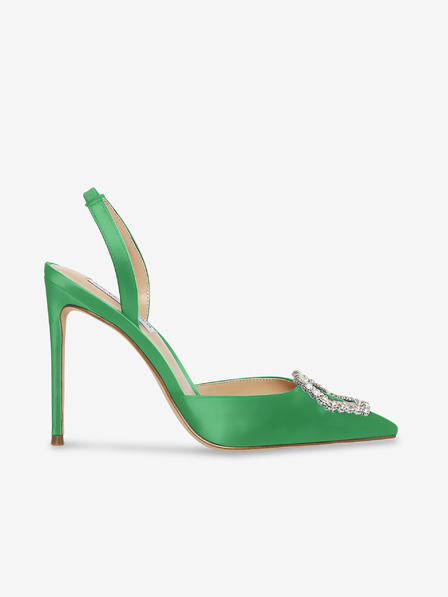 Steve Madden Zelené saténové lodičky na vysokom podpätku Steve Madden Vionnet