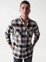 Salsa Jeans Bielo-čierna pánska kockovaná košeľa Salsa Jeans
