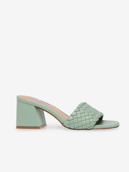 Steve Madden Steve Madden Aspyn Svetlozelené dámske papuče na širokom podpätku