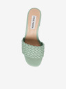 Steve Madden Steve Madden Aspyn Svetlozelené dámske papuče na širokom podpätku