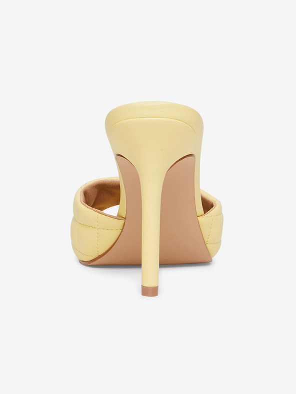 Steve Madden Svetložlté dámske papuče na vysokom podpätku Steve Madden Signify