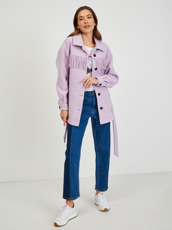 Orsay Svetlofialové košeľové sako s lemom ORSAY