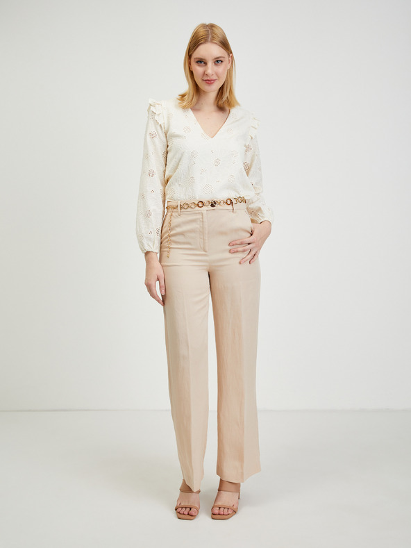 Orsay Béžové dámske kapri nohavice ORSAY s plátnom
