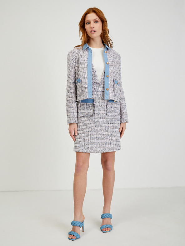 Orsay Svetlosivé dámske tvídové šaty ORSAY