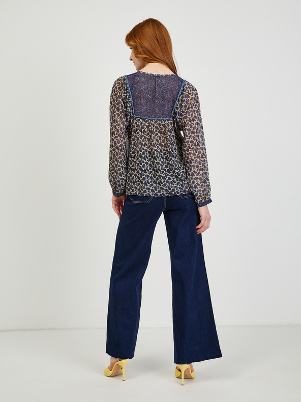 Orsay Tmavomodrá dámska vzorovaná blúzka ORSAY