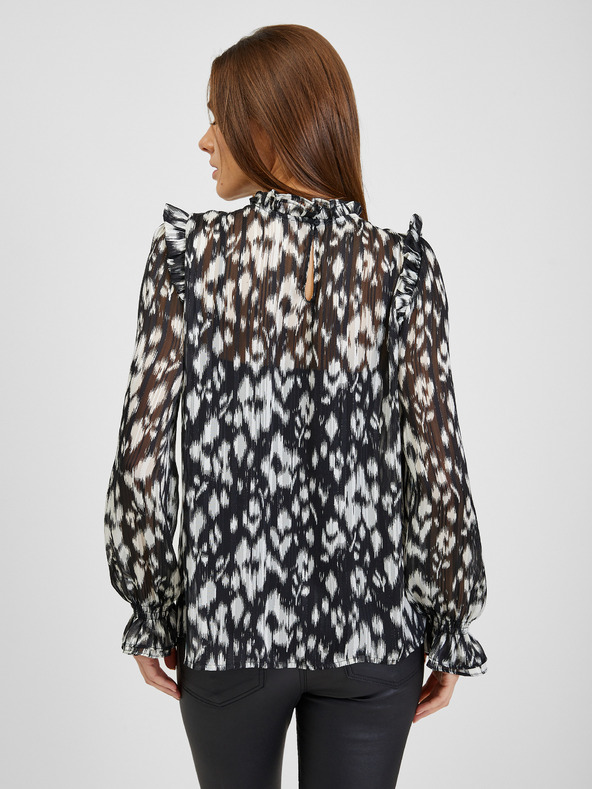 Orsay Bielo-čierna dámska vzorovaná blúzka ORSAY