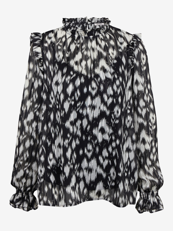 Orsay Bielo-čierna dámska vzorovaná blúzka ORSAY