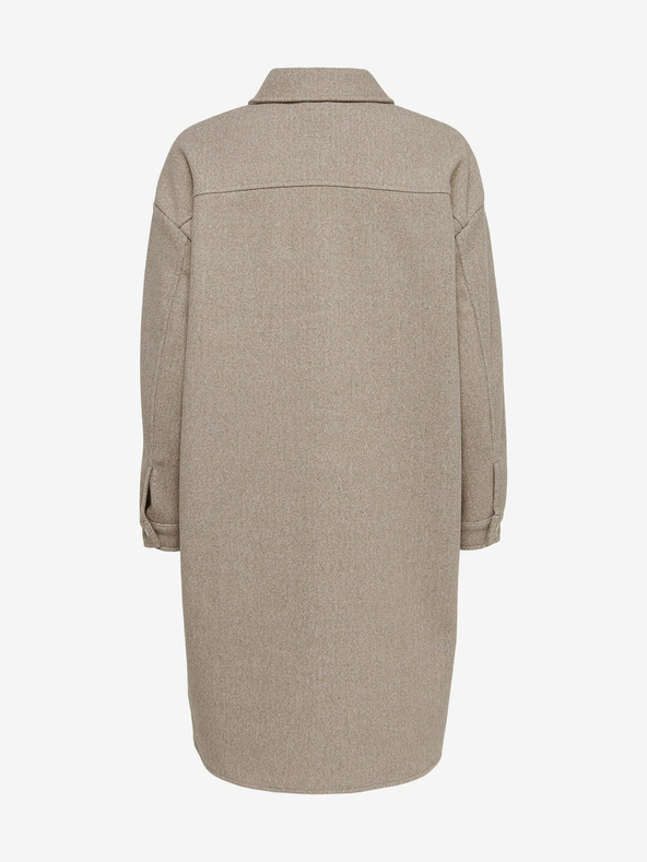 ONLY Béžový dámsky ľahký košeľový kabát ONLY Elaine