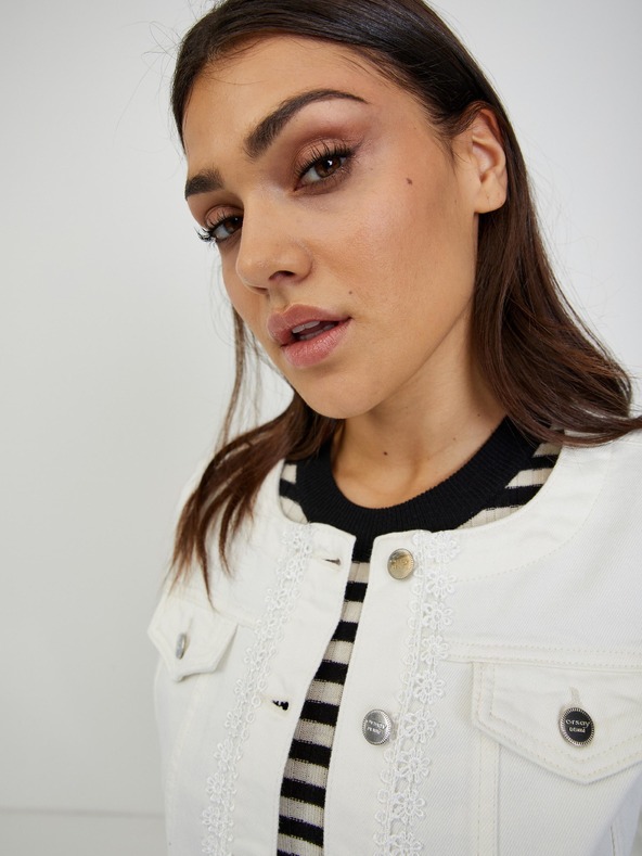 Orsay Krémová dámska džínsová bunda ORSAY