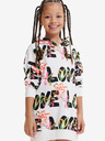 Desigual Desigual Flavia biela vzorovaná dievčenská mikina