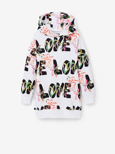 Desigual Desigual Flavia biela vzorovaná dievčenská mikina