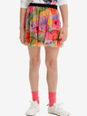 Desigual Desigual Flowers Ružová dievčenská kvetinová sukňa