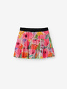 Desigual Desigual Flowers Ružová dievčenská kvetinová sukňa