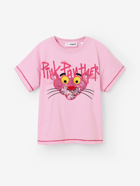 Desigual Ružové dievčenské tričko Desigual Pink Panther