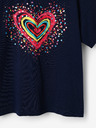 Desigual Tmavomodré dievčenské tričko Desigual Heart