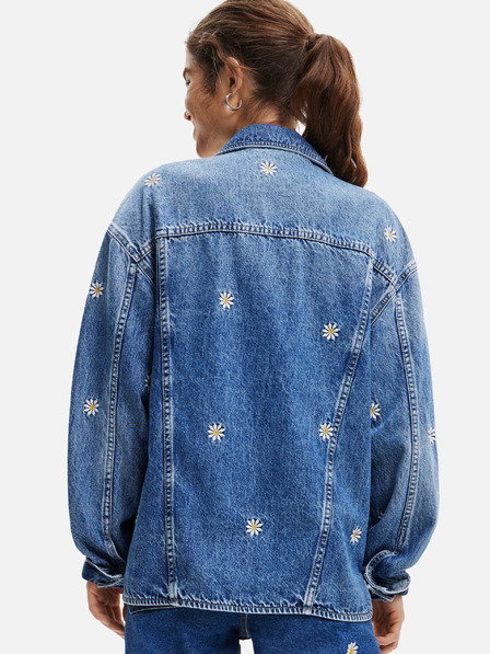 Desigual Modrá dámska vzorovaná džínsová bunda Desigual Aramis