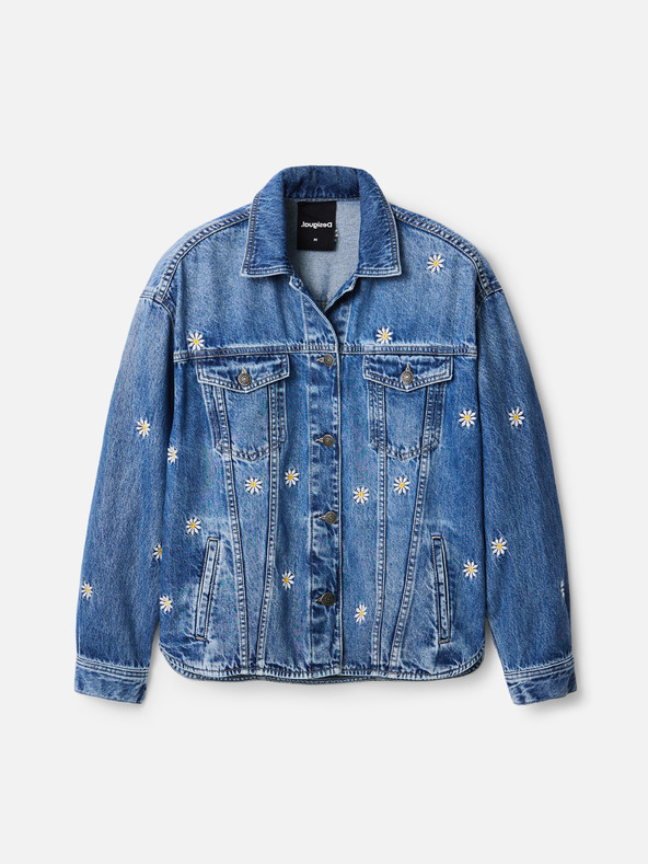 Desigual Modrá dámska vzorovaná džínsová bunda Desigual Aramis