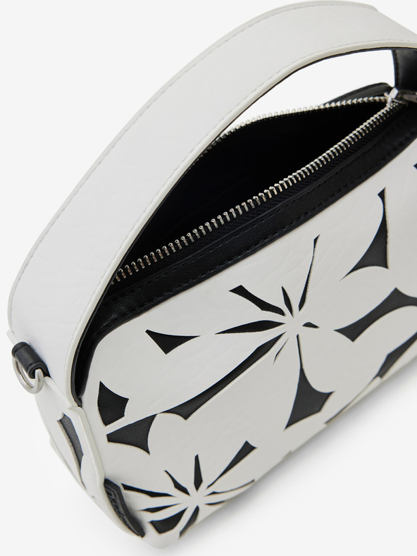 Desigual Čiernobiela dámska kvetinová kabelka Desigual Onyx Narbonne Mini kabelka