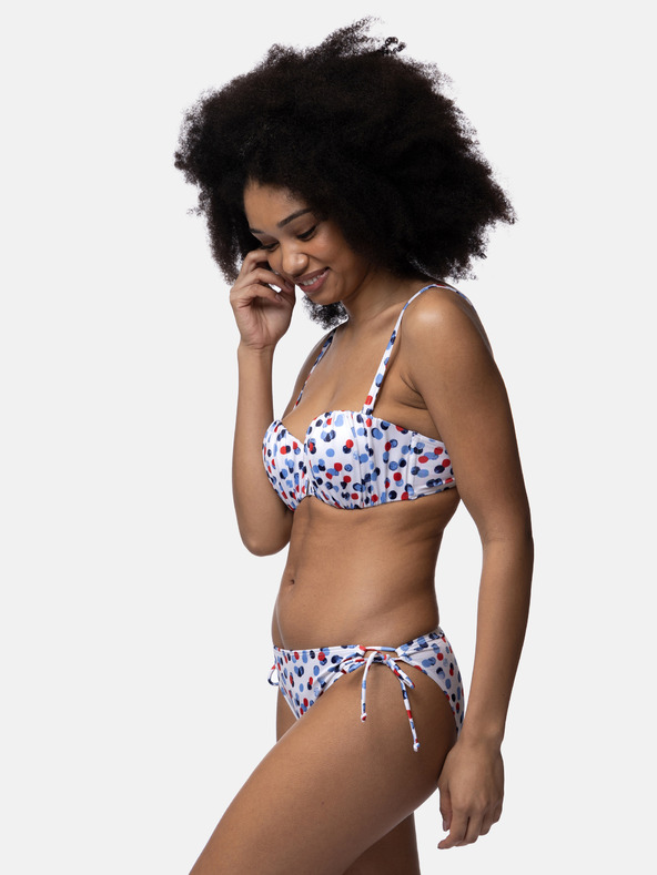 DORINA Biely dámsky bodkovaný spodný diel plaviek DORINA Antibes