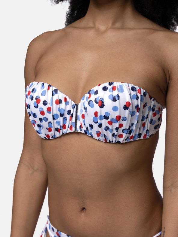 DORINA Biely dámsky bodkovaný vrchný diel plaviek DORINA Antibes