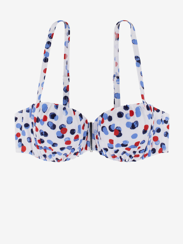 DORINA Biely dámsky bodkovaný vrchný diel plaviek DORINA Antibes