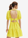 Desigual Žlté dámske vzorované šaty Desigual Limon