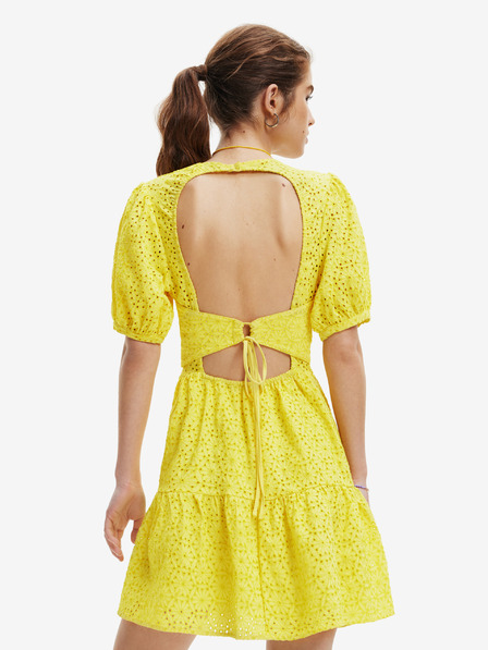 Desigual Žlté dámske vzorované šaty Desigual Limon