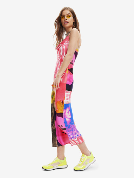 Desigual Červené dámske vzorované maxi šaty Desigual Montpellier