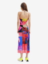 Desigual Červené dámske vzorované maxi šaty Desigual Montpellier