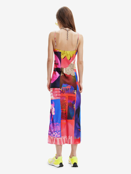 Desigual Červené dámske vzorované maxi šaty Desigual Montpellier
