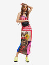 Desigual Červené dámske vzorované maxi šaty Desigual Montpellier